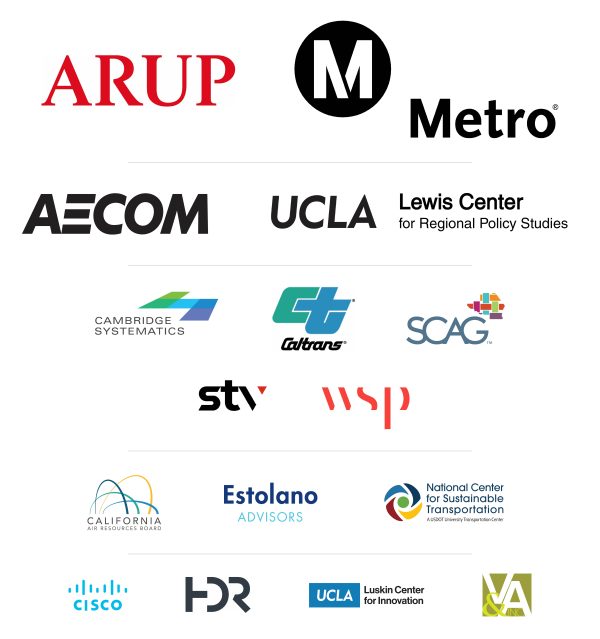 Sponsors of the 2024 DTLA Forum: Arup, Metro, AECOM, UCLA Lewis Center, Cambridge Systematics, Caltrans, SCAG, STV, WSP, California Air Resources Board, Estolano Advisors, UC Davis NCST, Cisco, HDR, UCLA Luskin Center for Innovation, V&A inc